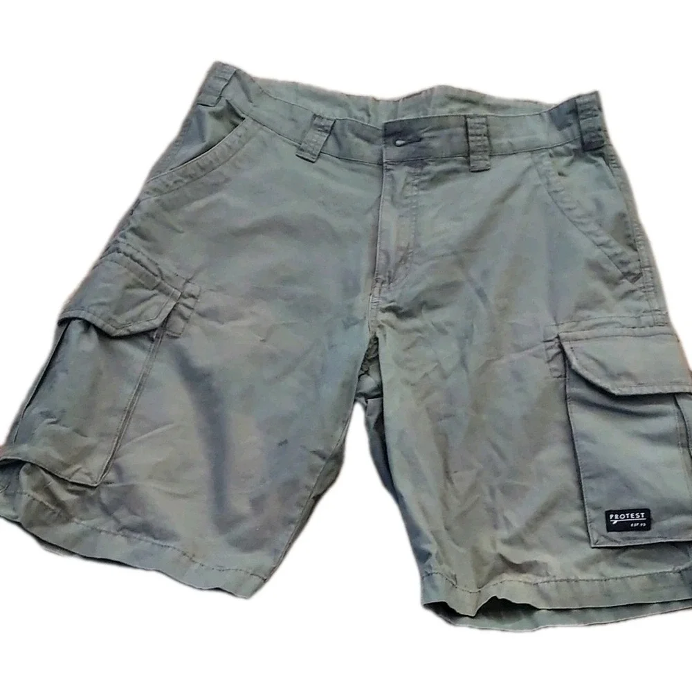 Mens Cargo Shorts Size Medium  Khaki Green  Active‎ Casual Comfort